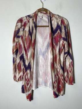 Chico's Off White Long Sleeve Cardigan Sweater Sz 0